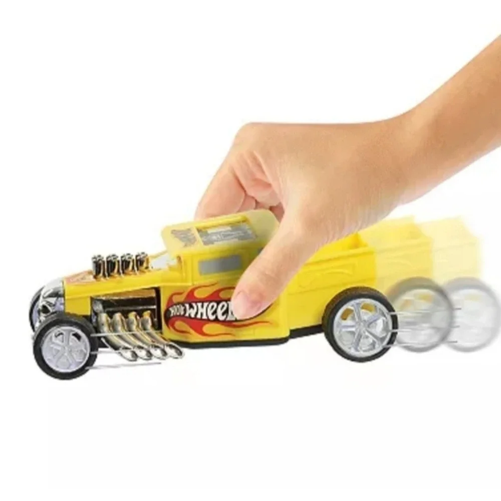 Hot Wheels Pullback & Go Fast Racer Yellow Bone Shaker Car Ages 3+